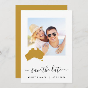 Reserva La Fecha Mapa de Australia Boda fotográfica Guardar la tarj
