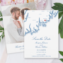 Mapa de Mattapoisett MA Elegante Boda Azul Marino