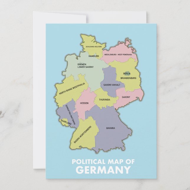 Reserva La Fecha Mapa político de Alemania (Anverso)