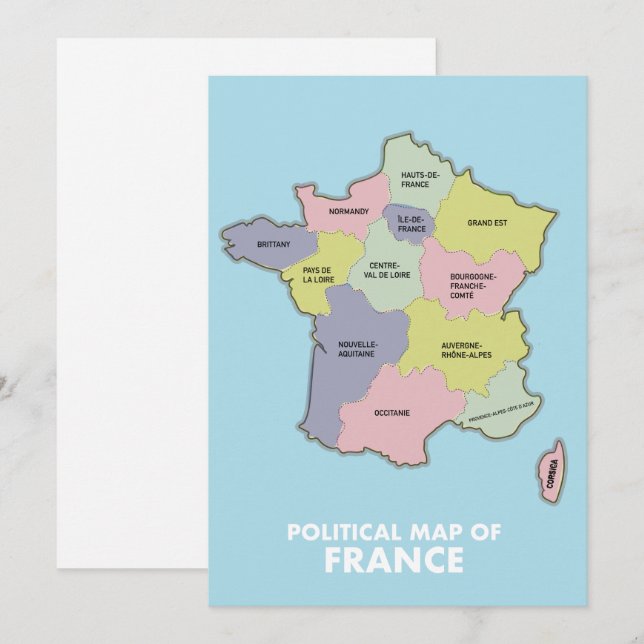 Reserva La Fecha Mapa político de Francia (Anverso / Reverso)