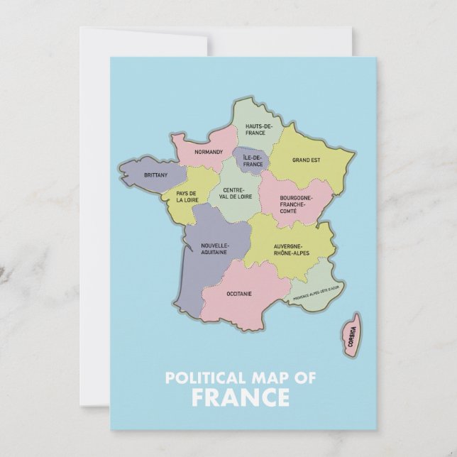Reserva La Fecha Mapa político de Francia (Anverso)