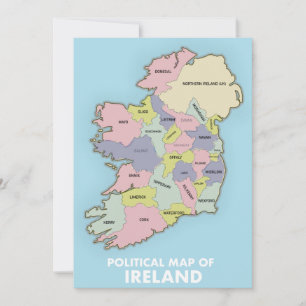 Reserva La Fecha Mapa Político De Irlanda.