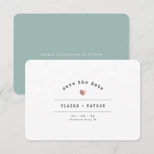 Reserva La Fecha Máquina de Escribir Moderna Minimalista Rosa Oro B