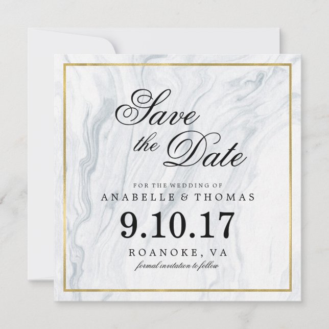 Reserva La Fecha Marble y Boda de Oro Salven la fecha (Anverso)