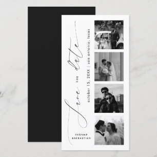 Reserva La Fecha Marcador De Foto De Bodas Elegante Con Letra Minim