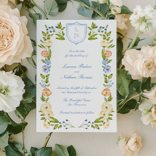 Reserva La Fecha Marco de Crest Floral para Boda