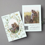 Reserva La Fecha Marco de flores silvestres 2 Boda de fotos Moneda<br><div class="desc">Esta elegante boda, salvo la invitación de fecha, incluye hermosas acuarelas pintadas a mano con flores silvestres de color rosa, amarillo y verde como marco oval con una foto. Para una personalización más avanzada de este diseño, haga clic en el BOTÓN HERRAMIENTA DE DISEÑO AZUL de arriba. También están disponibles...</div>