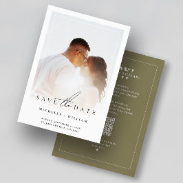 Reserva La Fecha Marco de foto de monograma de boda moderno económi