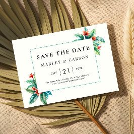 Reserva La Fecha Marco de vegetación tropical moderno Boda de jardí