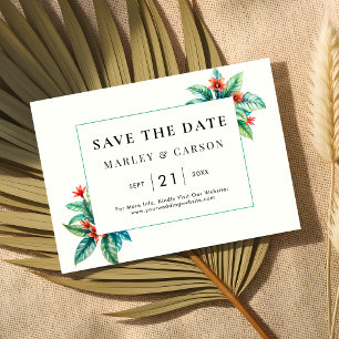 Reserva La Fecha Marco de vegetación tropical moderno Boda de jardí