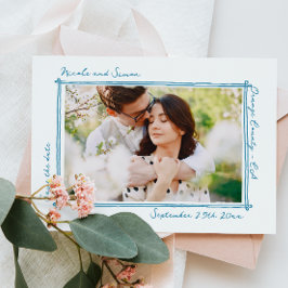 Reserva La Fecha Marco esquematizado Mano caprichosa Boda fotográfi