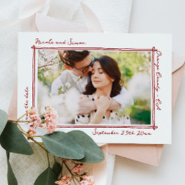 Reserva La Fecha Marco esquematizado Mano caprichosa Boda fotográfi