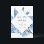 Reserva La Fecha Marco floral acuarela azul<br><div class="desc">Hermoso marco floral en forma de diamante azul realizado en acuarelas de diferentes colores para crear esta encantadora tarjeta de recordatorio de boda “Save the Date”. Las opciones de comida están incluidas y se pueden personalizar o eliminar. Personalice según sea necesario. Para personalizar, haga clic en el enlace "personalizar más"...</div>