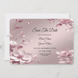 Reserva La Fecha Marco floral rosa delicado para guardar la fecha