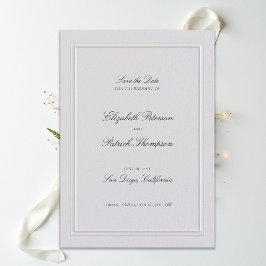 Reserva La Fecha Marco Formal Moderno Clásico Elegante Boda Marfil