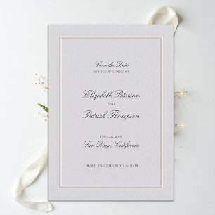 Reserva La Fecha Marco Formal Moderno Clásico Elegante Boda Marfil