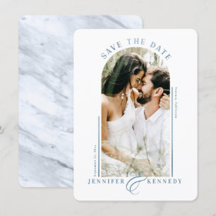 Reserva La Fecha Marco fotográfico con arcos modernos de mármol azu