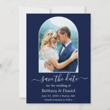 Marco fotográfico de arco moderno azul