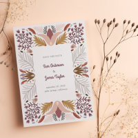 Marco moderno de Boho Botánico-Floral Beige