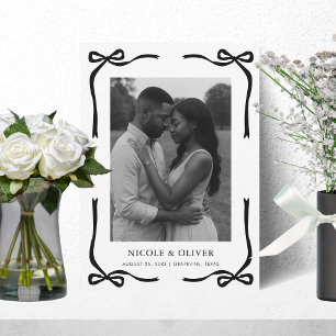 Reserva La Fecha Marco negro de doblado y simple Boda de fotografía