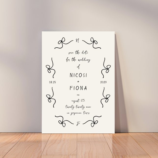 Reserva La Fecha Marco Retro Francés Juguetón de Arco para Boda con (Subido por el creador)