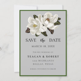 Reserva La Fecha Marfil Magnolia florece en gris