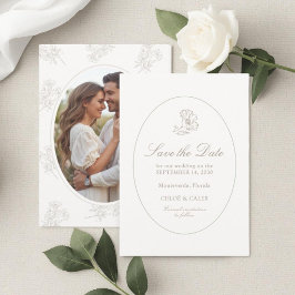 Reserva La Fecha Marfil y Arena | Chic Pareja Floral Guión Boda
