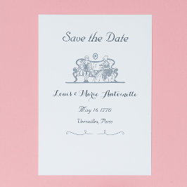 Reserva La Fecha Marie Antoinette Rococo Blue Save the Date Card