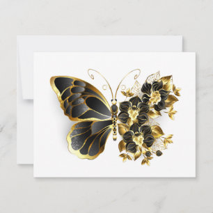 Reserva La Fecha Mariposa de flores de oro con orquídea negra