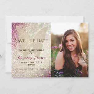 Reserva La Fecha Mariposa Dorada Quinceañera