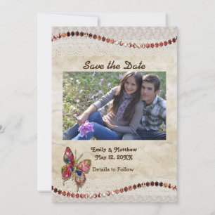 Reserva La Fecha Mariposa espumosa, encaje y pergamino salvan la fe