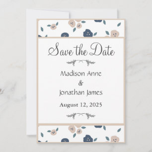 Reserva La Fecha Marisma Floral Azul de la Marina Campo Wreath