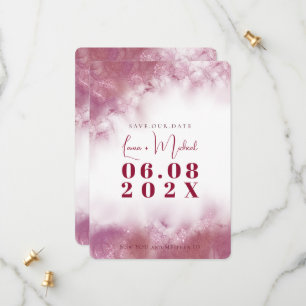 Reserva La Fecha Mármol personalizado simple con rosa de oro acuare