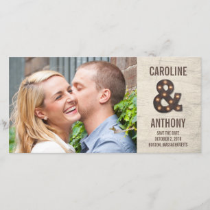 Reserva La Fecha Marquee Ampersand Save the Date Photo Cards