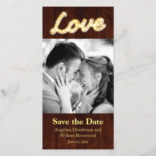 Reserva La Fecha Marquee Lights Save the Date Photo Card