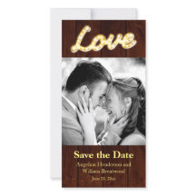 Marquee Lights Save the Date Photo Card