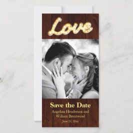 Reserva La Fecha Marquee Lights Save the Date Photo Card
