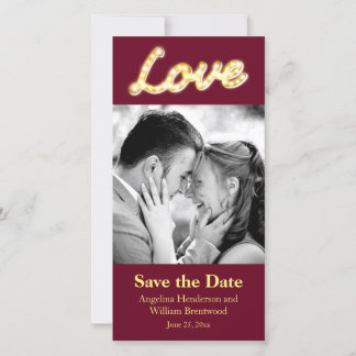 Reserva La Fecha Marquee Lights Save the Date Photo Card