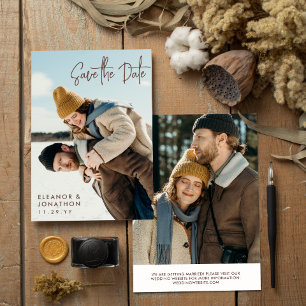 Reserva La Fecha Marrón de la foto del guión de la firma Guardar la