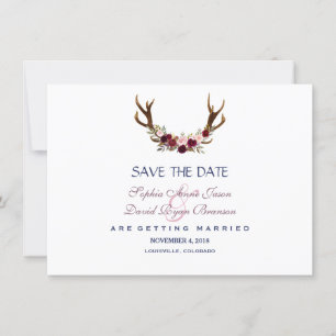 Reserva La Fecha Marsala Floral Antlers Marina Azul Salven La Fecha