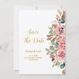 Reserva La Fecha MARY Acuarela Rosa Verde Esmeralda