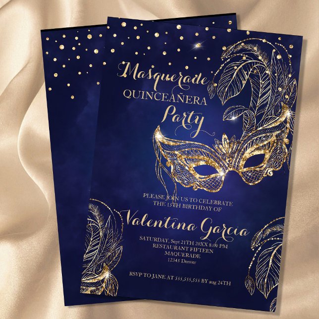 Reserva La Fecha Mascarada de purpurina de mascarada quinceanera in (Subido por el creador)