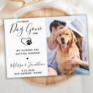 Reserva La Fecha Mascota gracioso Boda Personalizado Foto Perro