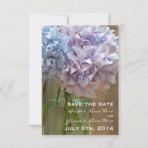 Reserva La Fecha Mason Jar Blue & Purple Hydrangeas Guardar La Fech