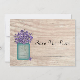 Reserva La Fecha Mason Jar De Violets Guarda La Fecha