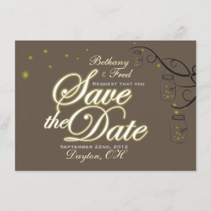 Reserva La Fecha Mason Jar Ludre Lightning Bug Guarda La Fecha