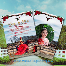 Reserva La Fecha Masquerade Ranch Quinceañera con Foto