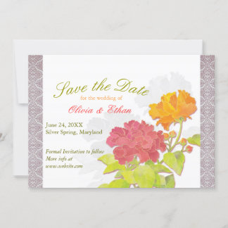 Reserva La Fecha Matrimonio de damasco de Peony Asiático salva la f