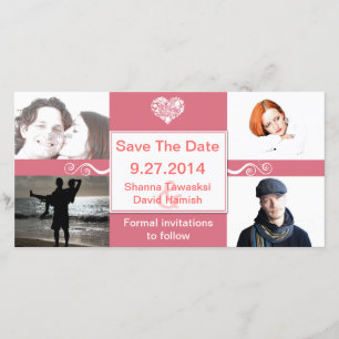 Reserva La Fecha Matrimonio fotográfico de Personalizados blancos y