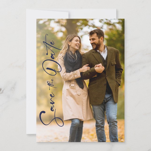 Reserva La Fecha Matrimonio fotográfico mínimo de la marina salva l (Anverso)